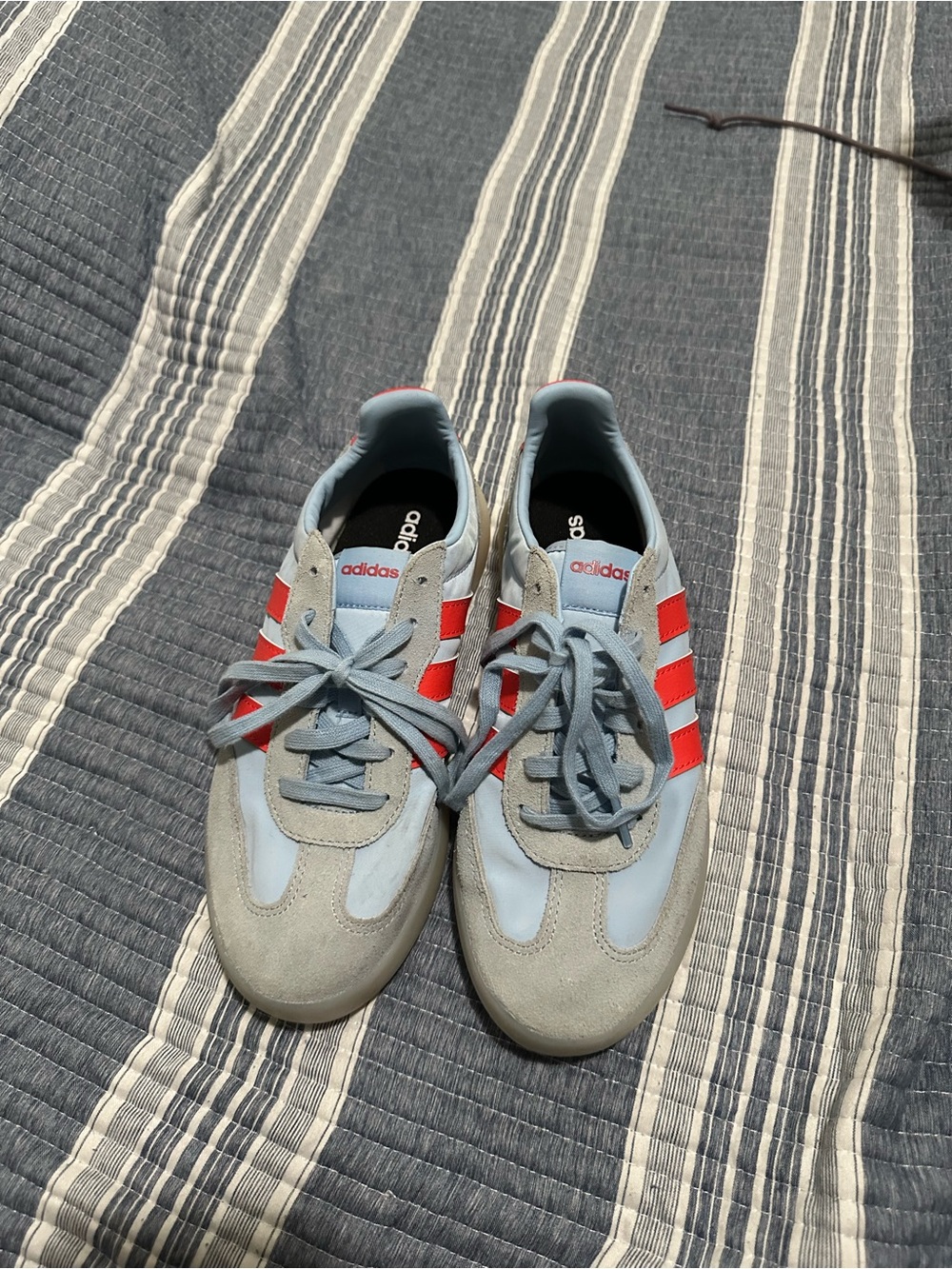 adidas Light Blue & Red Retro Trainer